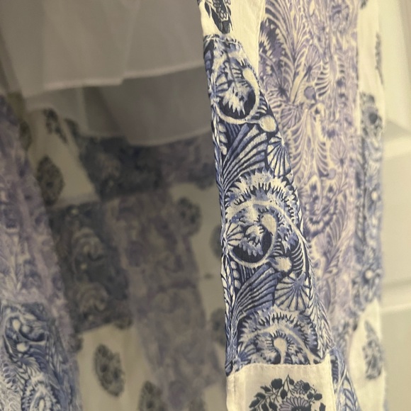 J.Crew side slit patchwork maxi skirt set with cropped top. Blue and white‎ sz S - Picture 8 of 15